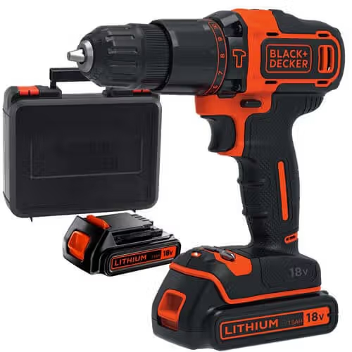 Дриль-шурупокрут акумуляторний ударний BLACK&DECKER BDCHD18KB